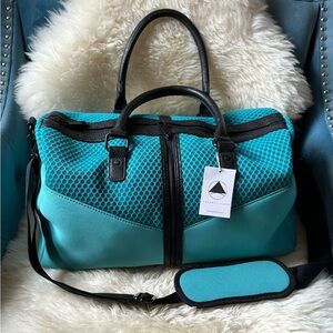 NWT Poverty Flats by Rian Aqua Duffle/Gym Bag